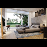 Trueliving Luxurious Open-frame Light masterbed Laminated Finish & PU Finish 6Ft *6Ft *1Ft